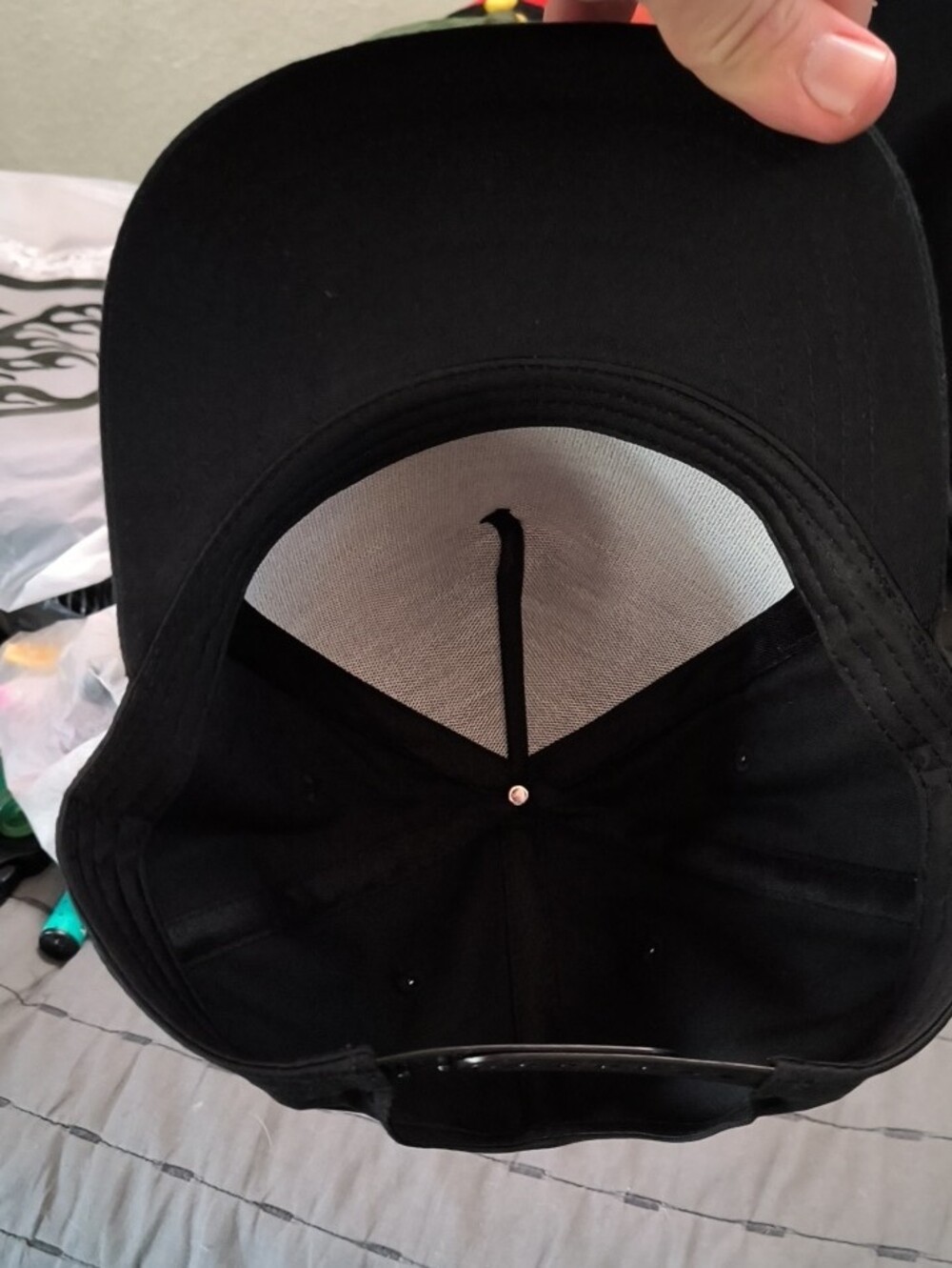 Men's Black Baseball Cap with Bone 'NY' Logo - Picture 3 of 5